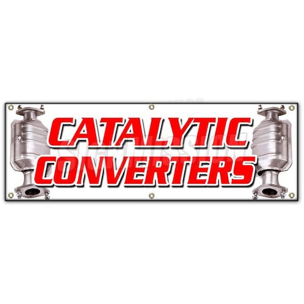 CATALYTIC CONVERTERS BANNER SIGN inspection asci auto cars repair a/c
